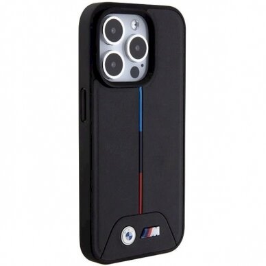 Originalus BMW dėklas Quilted Tricolor MagSafeiPhone 15 Pro Max - juodas 3