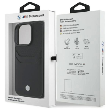 Orginalus BMW Dėklas Sign Leather Cardslot  iPhone 16 Pro Max - Juodas 7