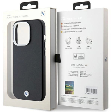 Originalus BMW dėklas Signature Wrapped Metal MagSafeiPhone 14 Pro - juodas 7