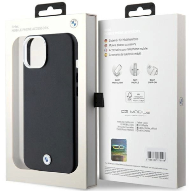 Originalus BMW dėklas Signature Wrapped Metal MagSafeiPhone 14/15/13 - juodas 7