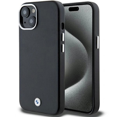 Originalus BMW dėklas Signature Wrapped Metal MagSafeiPhone 14/15/13 - juodas