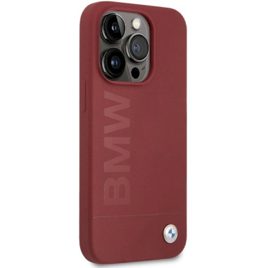 Originalus BMW dėklas Silicone Big Logo MagSafeiPhone 15 Pro raudonas 3