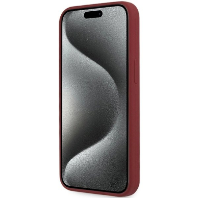 Originalus BMW dėklas Silicone Big Logo MagSafeiPhone 15 Pro raudonas 4