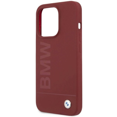 Originalus BMW dėklas Silicone Big Logo MagSafeiPhone 15 Pro raudonas 5