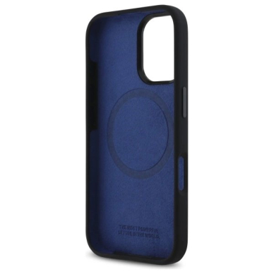 Orginalus BMW Dėklas Silicone Hexagon Blue Line MagSafe iPhone 16  - Juodas 6