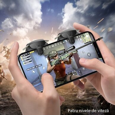 [Užsakomoji prekė] Butoane pentru Gaming pe Telefon - Hoco (GM6) - Juodas Metal Pilkas 5