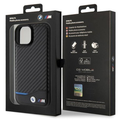 Dėklas BWM Leather Carbon  iPhone 15 - Juodas 7