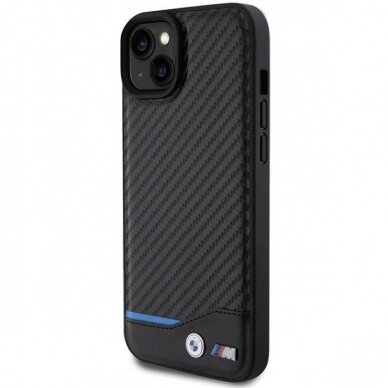 Dėklas BWM Leather Carbon  iPhone 15 Plus - Juodas 1