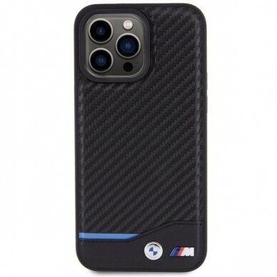 Dėklas BWM Leather Carbon  iPhone 15 Pro Max - Juodas 2