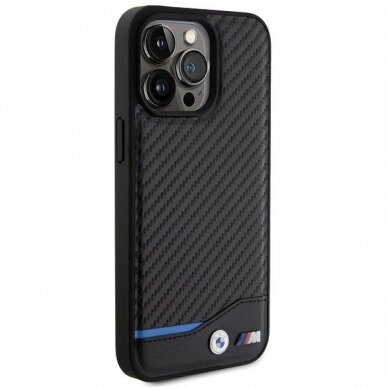 Dėklas BWM Leather Carbon  iPhone 15 Pro Max - Juodas 3