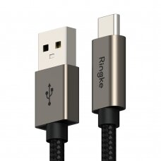 [Užsakomoji prekė] Laidas USB į Type-C, 60W, 1m - Ringke - Juodas