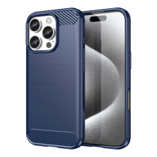 Silikoninis dėklas Carbon iPhone 16 Pro Max Silicone Case - Mėlynas