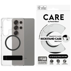 CARE by PanzerGlass Feature Juodas Kickstand  QI Dėklas Samsung Galaxy S25 Ultra - Permatomas