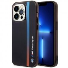 Dėklas BMW IML Tricolor Stripe BMHCP14L22HVGV iPhone 14 Pro Juodas