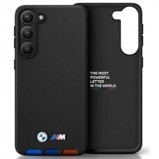 Dėklas BMW Leather Stamp Tricolor BMHCSA5422PTDK Samsung Galaxy A54 Juodas