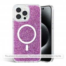 [Užsakomoji prekė] Dėklas skirtas iPhone 13 Pro Max - Techsuit Sparkly Glitter MagSafe - Magenta