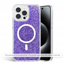 [Užsakomoji prekė] Dėklas skirtas iPhone 13 - Techsuit Sparkly Glitter MagSafe - Purpurinis