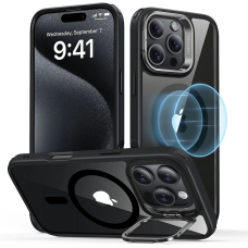 [Užsakomoji prekė] Dėklas iPhone 16 Pro Max - ESR Classic Hybrid HaloLock Kickstand - permatomas Black