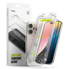 [Užsakomoji prekė] Grūdintas stikliukas iPhone 16 Pro Max (set of 2) - Ringke Easy Slide Tempered Glass - Skaidrus