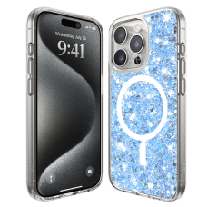 [Užsakomoji prekė] Dėklas iPhone 16 Pro Max - Techsuit Sparkly Glitter - mėlynas