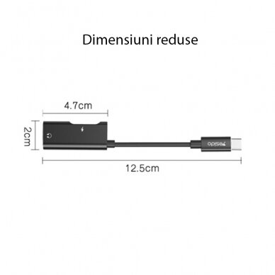 [Užsakomoji prekė] Garso kabelio adapteris Type-C į 2x Type-C - Yesido (YAU23) - Juodas 4