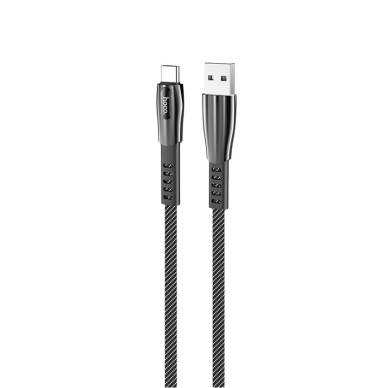 [Užsakomoji prekė] Įkrovimo Kabelis USB-A į Type-C 2.4A, 1.2m - Hoco Splendor (U70) - Pilkas