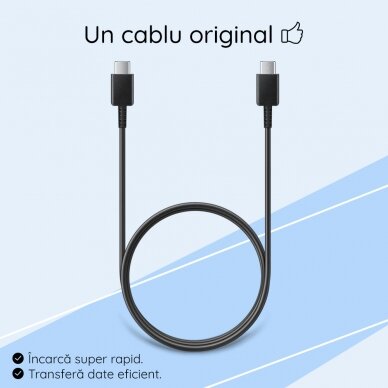 [Užsakomoji prekė] Kabelis USB-C į Type-C Fast Charging 3A, 1m - Samsung (EP-DA705BBEGWW) - Juodas 3