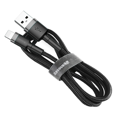 [Užsakomoji prekė] Kabelis  USB la Lighting 1.5A, 2m - Baseus Cafule (CALKLF-CG1) - Pilkas Juodas 1