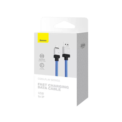 [Užsakomoji prekė] Kabelis USB - Lightning Fast Charging, 2.4A, 2m - Baseus CoolPlay Series (CAKW000503) - Mėlynas 6