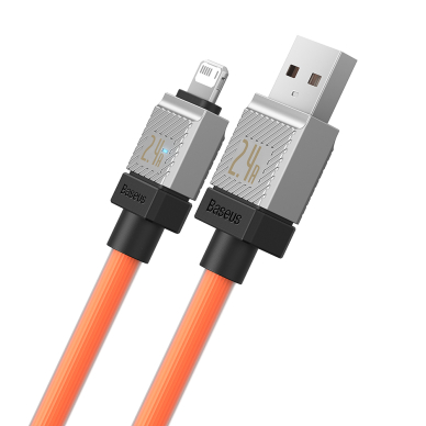 [Užsakomoji prekė] Kabelis USB - Lightning Fast Charging, 2.4A, 2m - Baseus CoolPlay Series (CAKW000507) - Oranžinis 1