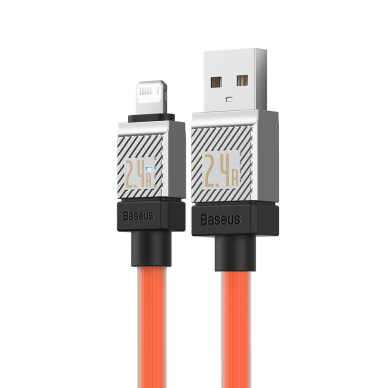 [Užsakomoji prekė] Kabelis USB - Lightning Fast Charging, 2.4A, 2m - Baseus CoolPlay Series (CAKW000507) - Oranžinis 4