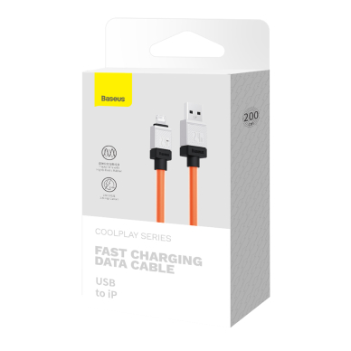 [Užsakomoji prekė] Kabelis USB - Lightning Fast Charging, 2.4A, 2m - Baseus CoolPlay Series (CAKW000507) - Oranžinis 6