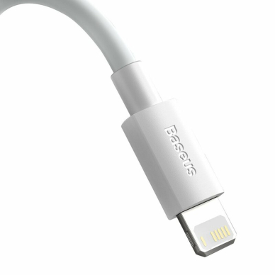 [Užsakomoji prekė] Kabelis  USB la Lightning, Fast Charging 2.4A, 480Mbps, 1.5m (set 2) - Baseus (TZCALZJ-02) - Baltas 2