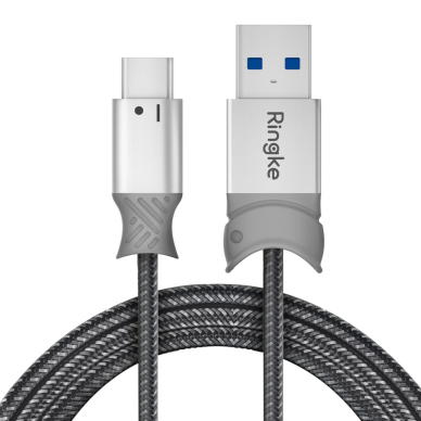 [Užsakomoji prekė] Laidas USB į Type-C 20cm - Ringke -pilkas