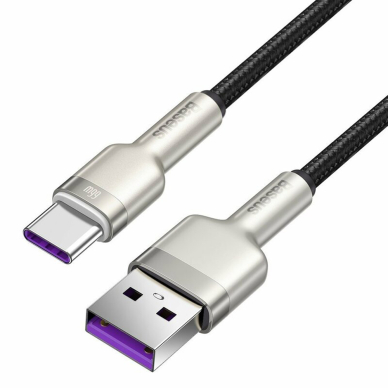 [Užsakomoji prekė] Kabelis  USB la Type-C Fast Charging, 66W, 6A, 1m - Baseus Cafule (CAKF000101) - Juodas 1