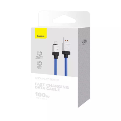 [Užsakomoji prekė] Kabelis USB - Type-C Super Fast Charging PD100W, 2m - Baseus CoolPlay Series (CAKW000703) - Mėlynas 6