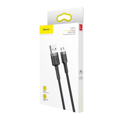 [Užsakomoji prekė] Įkrovimo Kabelis USB Micro-USB 1.5A, 2m, Baseus Cafule (CAMKLF-CG1) - Pilkas Juodas 6