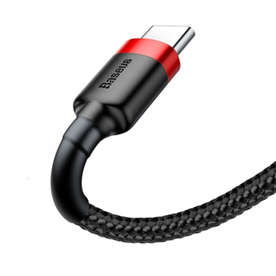 [Užsakomoji prekė] Kabelis  USB Type-C, 3A, 0.5m - Baseus Cafule (CATKLF-A91) - Juodas / Red 4