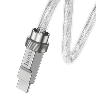 [Užsakomoji prekė] Kabelis Type-C - Type-C PD100W, 1m - Hoco Crystal (U113) - Silver 2