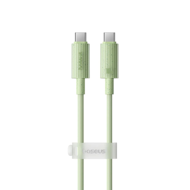 [Užsakomoji prekė] Kabelis Type-C į USB-C, Super Fast Charge, 100W, 480Mbps, 1m - Baseus Habitat Series (P10360202631-00) - Natural Green