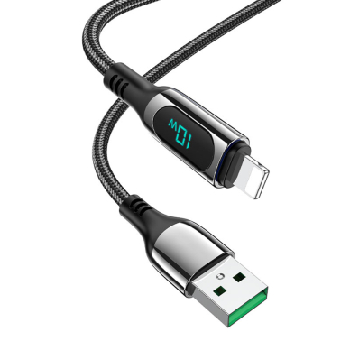 [Užsakomoji prekė] Kabelis USB - Lightning, 2.4A, 1.2m - Hoco Extreme (S51) - Juodas 3