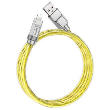 [Užsakomoji prekė] Kabelis USB - Lightning, 2.4A, 1m - Hoco Crystal (U113) - Auksinis 1