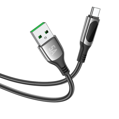 [Užsakomoji prekė] Kabelis USB - Type-C, 5A, 1.2m - Hoco Extreme (S51) - Juodas 1