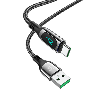 [Užsakomoji prekė] Kabelis USB - Type-C, 5A, 1.2m - Hoco Extreme (S51) - Juodas 4