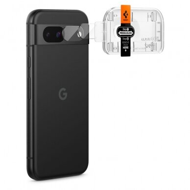 [Užsakomoji prekė] Plėvelė kamerai Google Pixel 8a (set 2) - Spigen Glas.tR Optik "EZ FIT" - Permatomas 5