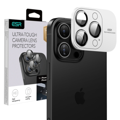 [Užsakomoji prekė] Kameros apsauga iPhone 14 Pro / 14 Pro Max / 15 Pro / 15 Pro Max / 16 Pro / 16 Pro Max - ESR Armorite Armorite Camera Lens Protectors - Juodas 7