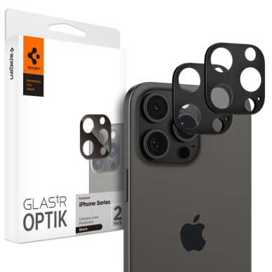 [Užsakomoji prekė] Kameros apsauga iPhone 14 Pro / Pro Max / 15 Pro / Pro Max / 16 Pro / Pro Max (set 2) - Spigen Glas.tR Optik - Juodas