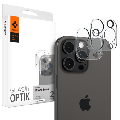 [Užsakomoji prekė] Kameros apsauga iPhone 14 Pro / Pro Max / 15 Pro / Pro Max / 16 Pro / Pro Max (set 2) - Spigen Glas.tR Optik - Skaidrus