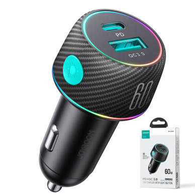 Car charger 60W USB-C USB-A Joyroom JR-CCN01 | Juodas 14