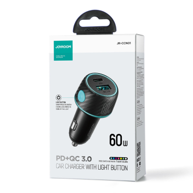 Car charger 60W USB-C USB-A Joyroom JR-CCN01 | Juodas 7